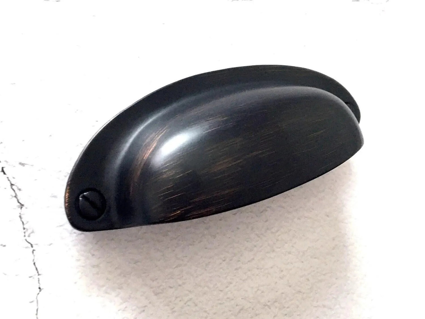 3.5" Centers Cup Drawer Pulls, Retro Cabinet Hardware, Oil Rubbed Bronze