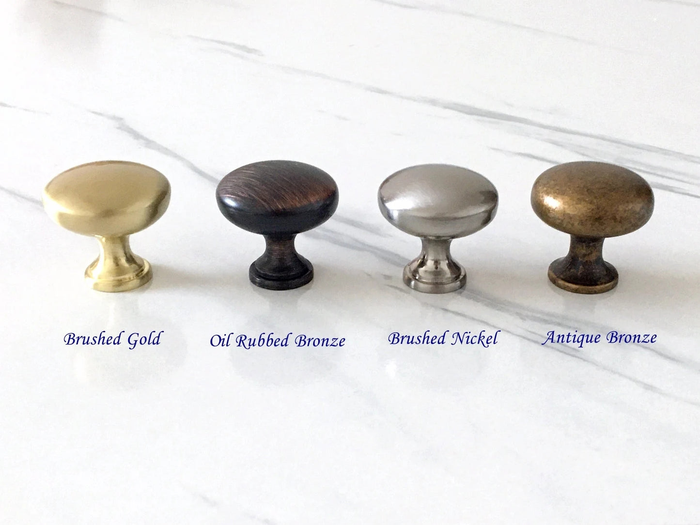 Round Cabinet Knobs, Drawer Pulls, Gold Pewter Nickel Bronze, Kitchen Hardware