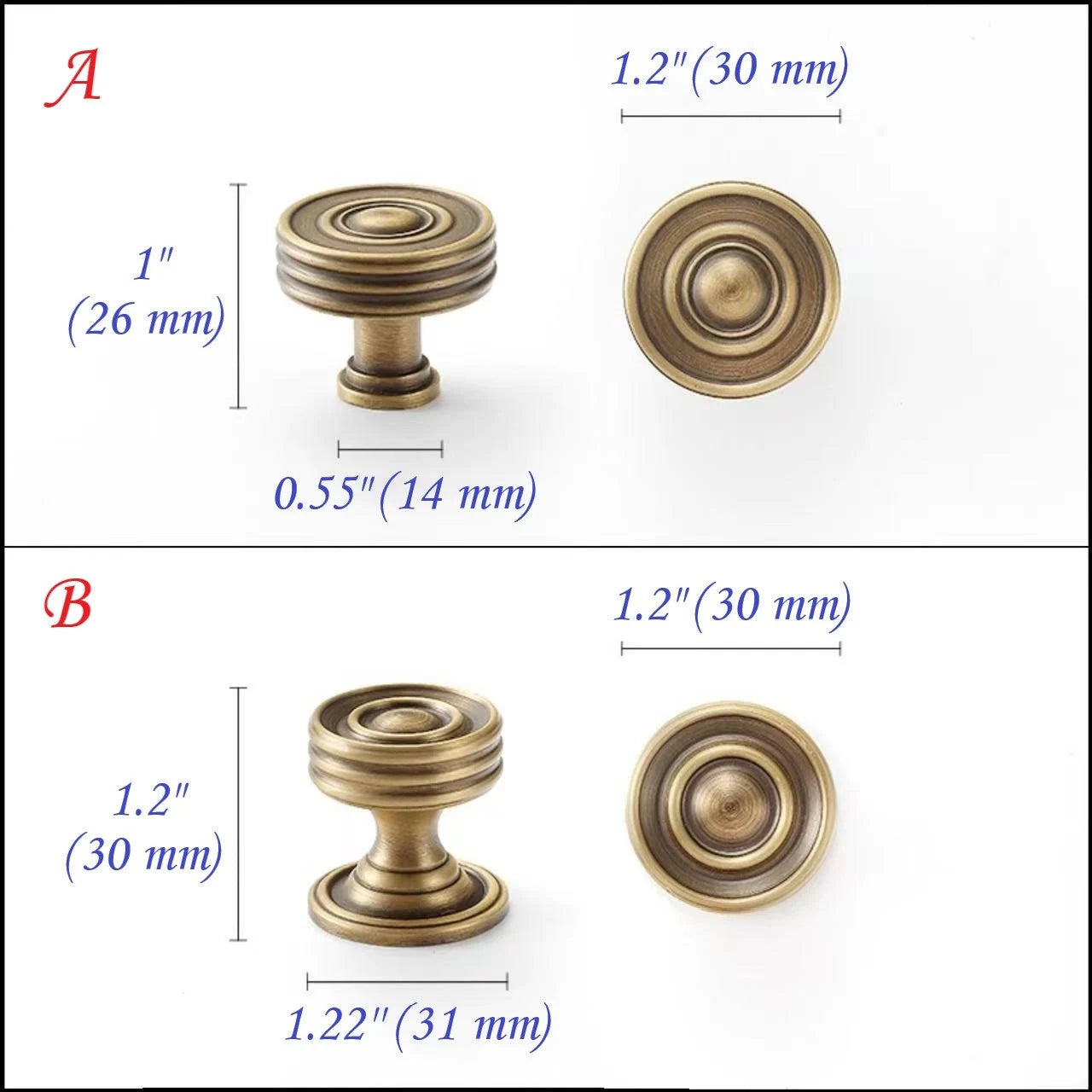 European Style Brass Cabinet Pull, Antique Bronze, Retro Kitchen Hardware