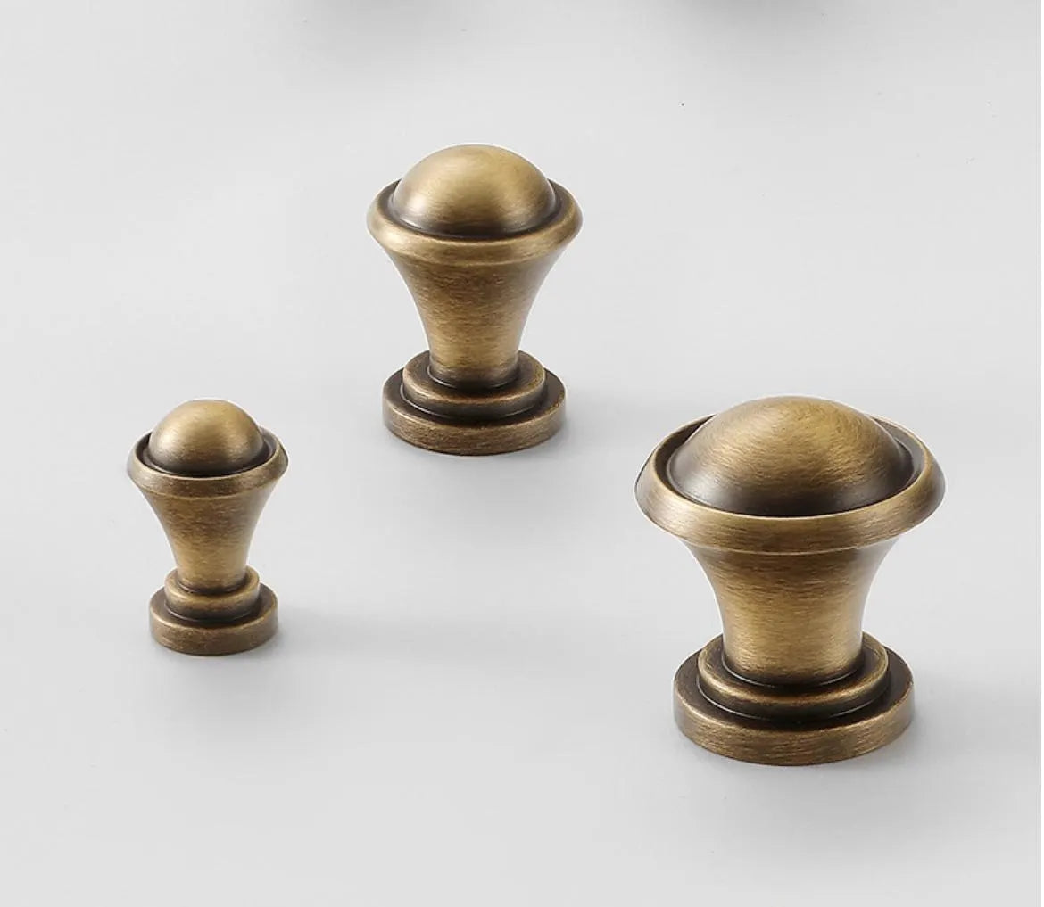 Brass Knob, Drawer Pulls, Kitchen Hardware, Antique Bronze