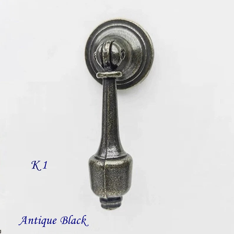 Drawer Knob Vintage Look Antique Bronze Drop Cabinet Pull Hardware
