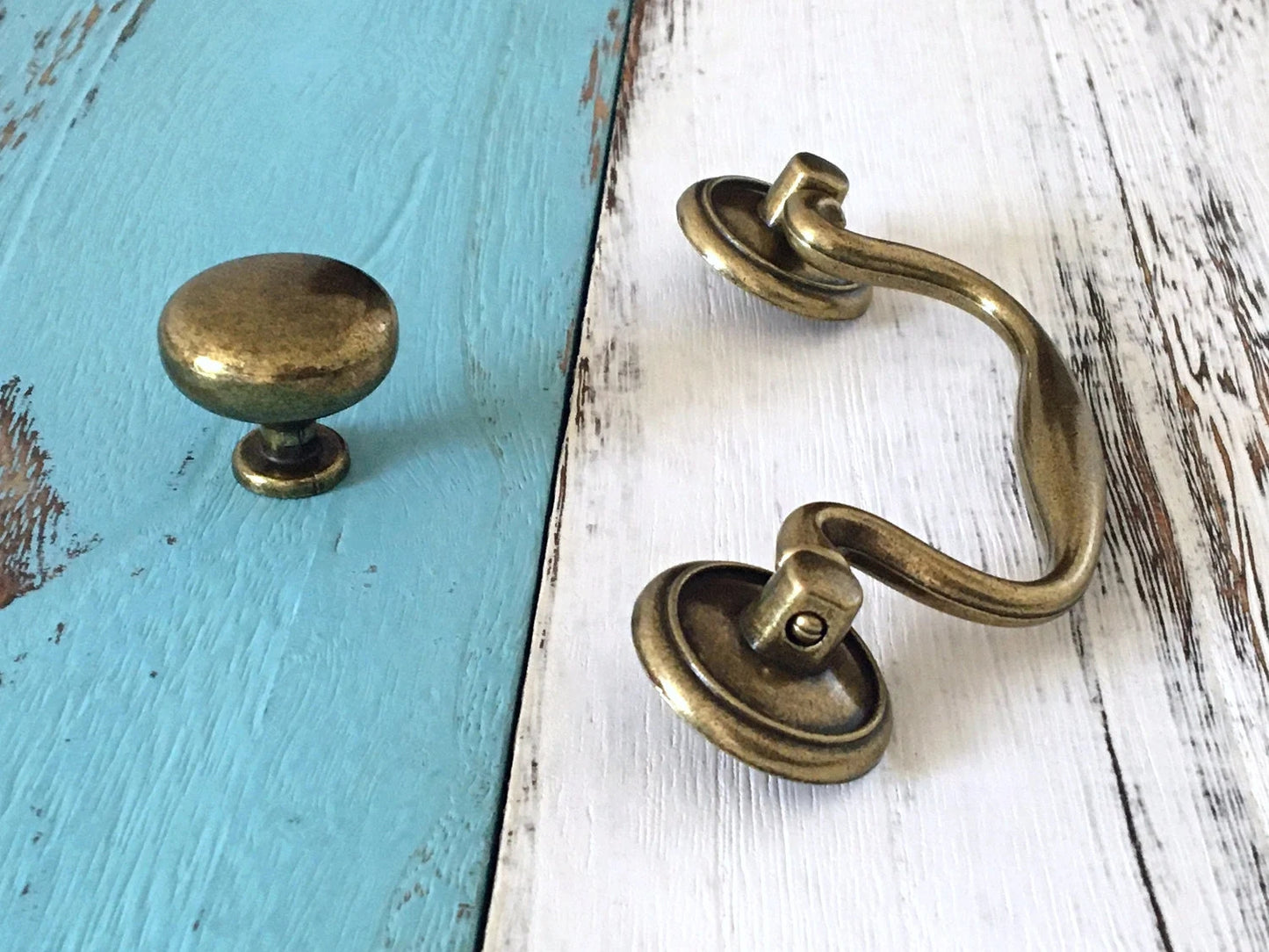 3.75" Drop Handle Bail Drawer Pulls, Vintage Style, Antique Bronze