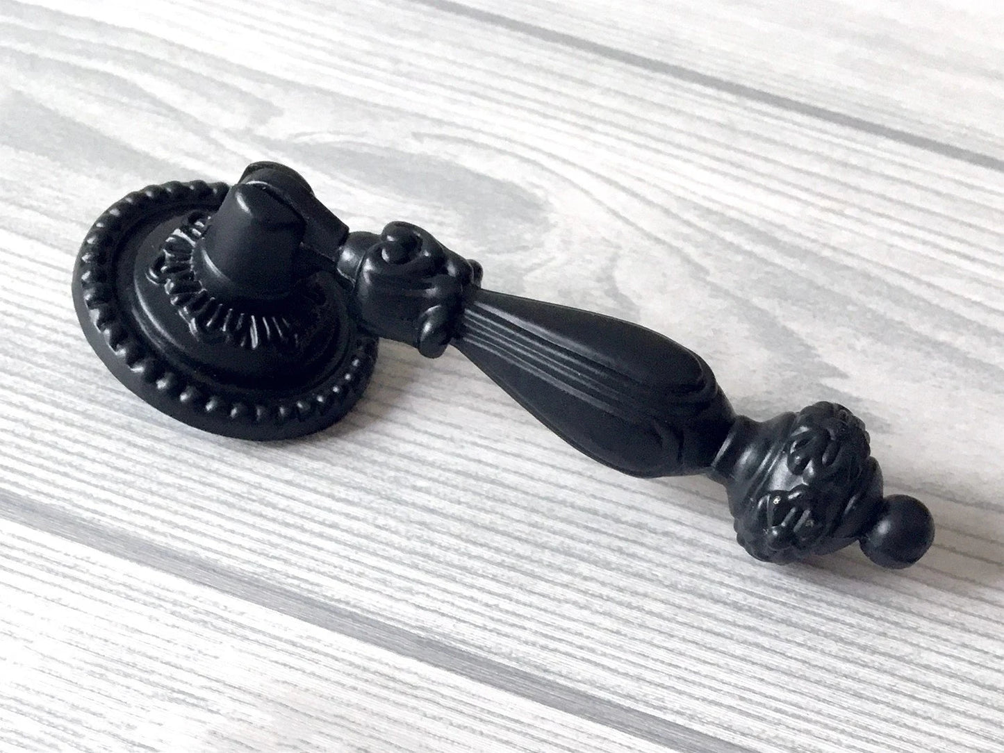 Black Pendant Drawer Pull Drop Vintage Style Hardware