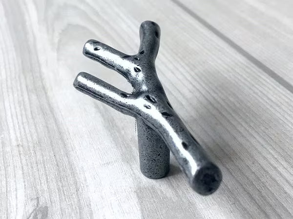 Branches Drawer Knob & Cabinet Pull, Black / Antique Pewter, 3.75" 5" C-C