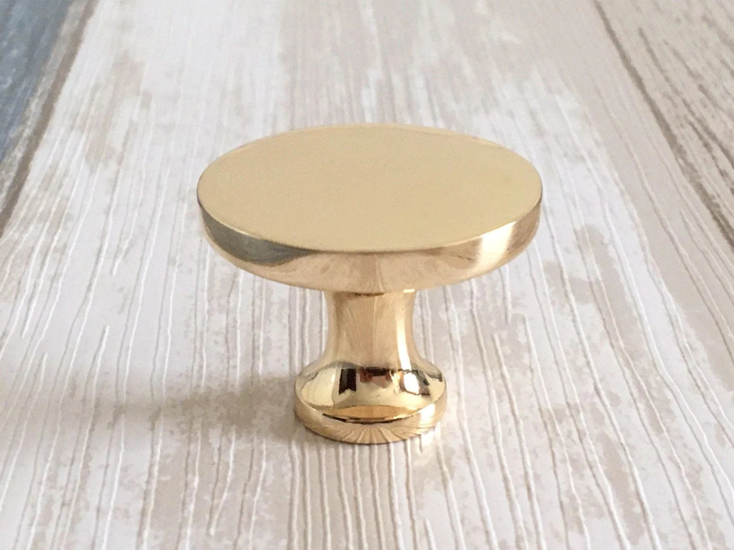 Polished Gold Cabinet Pulls, Circle Drawer Knobs, Slim Square, Modern Kitchen Hardware