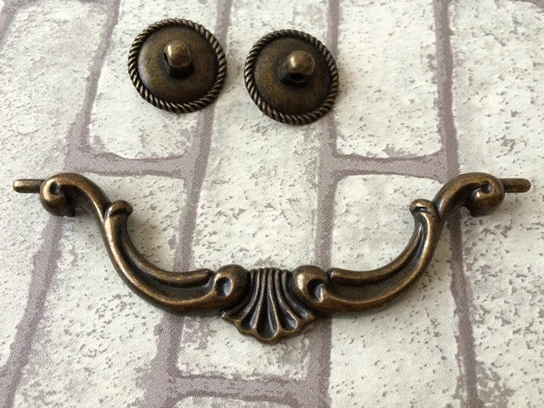 5.5" Vintage Look Swing Handles, Bail Drawer Pull, Antique Bronze Black