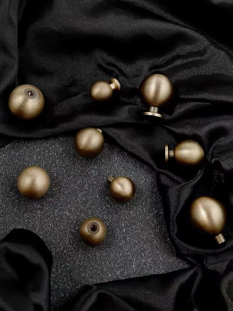 Bronze Ball Drawer Pull, Solid Brass, Kitchen Cabinet Hardware