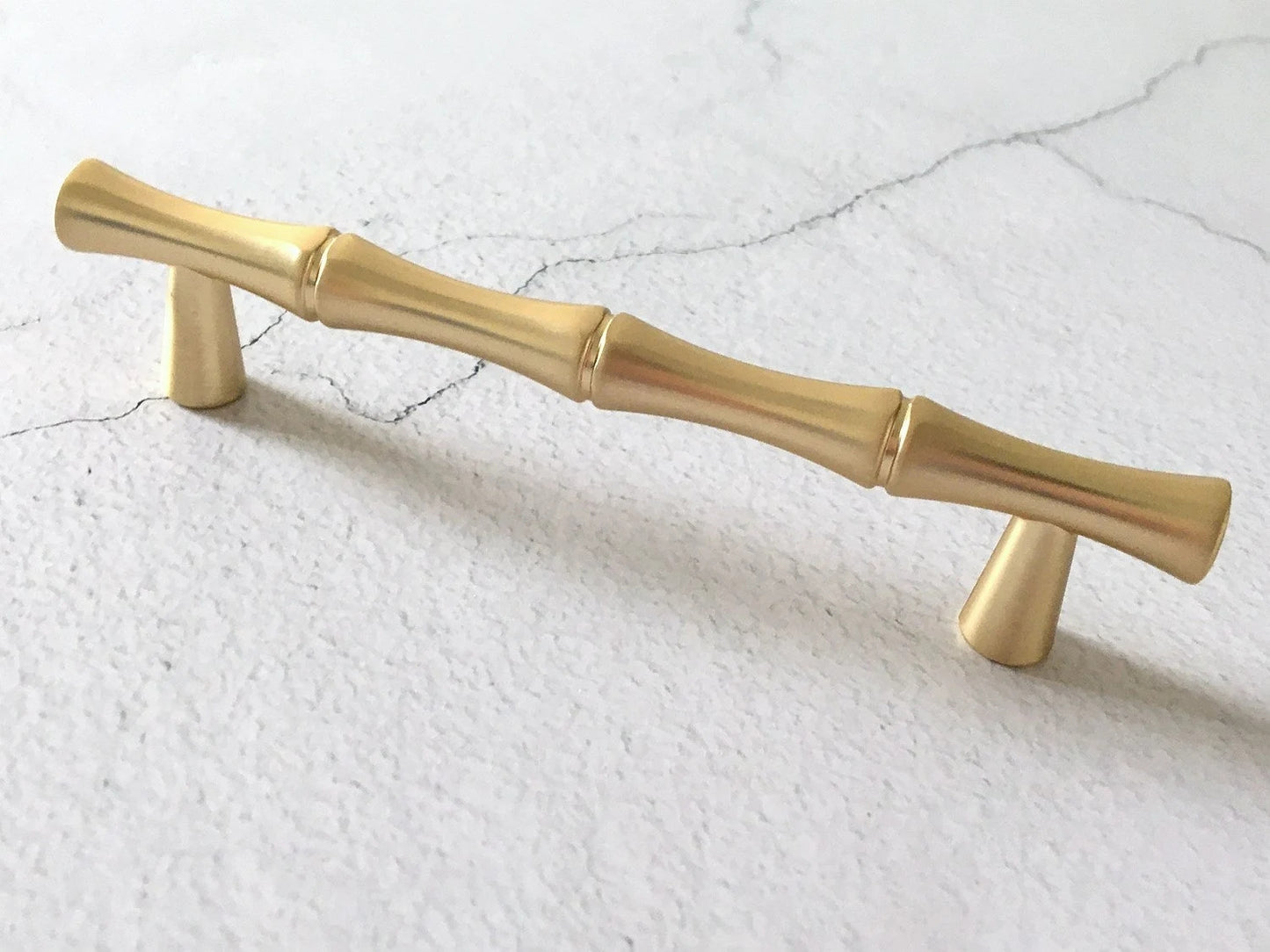 Gold Bamboo Knob Drawer Pulls Handles MCM Kitchen Hardware