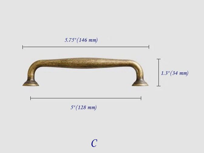 5 Inch Antique Bronze Dresser Drawer Pull Kitchen Hardware 128 mm