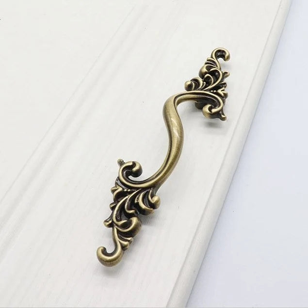 2.5" 3.75" Brass Drawer Pull Handles, Antique Bronze,  French Provincial Hardware 64 96 mm
