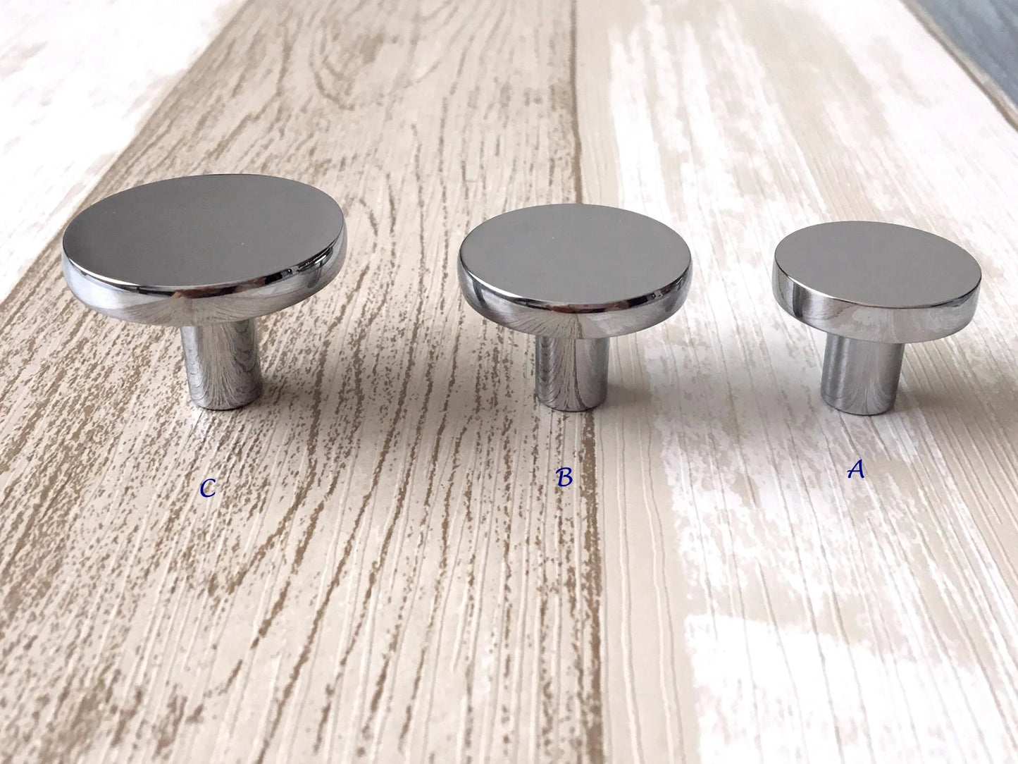Slim Square Cabinet Pulls, Circle Drawer Knobs, Polished Chrome, Modern Kitchen Hardware