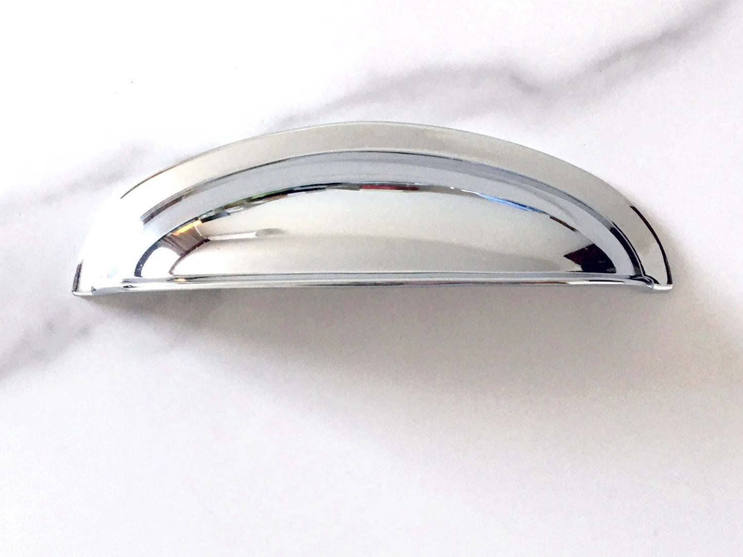 Polished Chrome Cabinet Pulls, Square Drawer Handles, Modern Kitchen Hardware