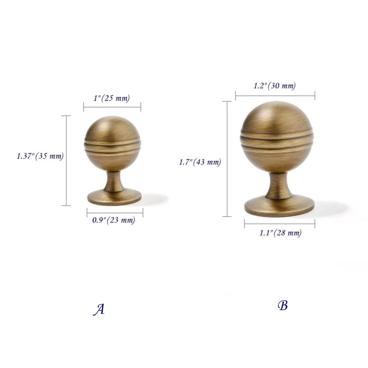 3.75" 5" Solid Brass Cabinet Handles in Antique Bronze, Retro Kitchen Hardware