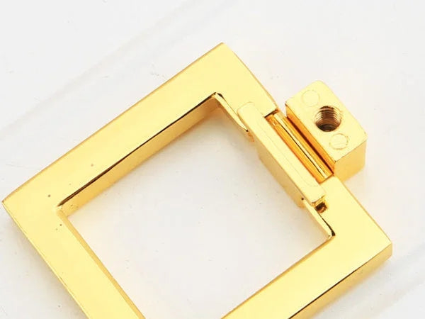 Square Ring Drawer Pull Cabinet knobs, Gold, Nickel, Bronze, Black, Modern Geometric Hardware