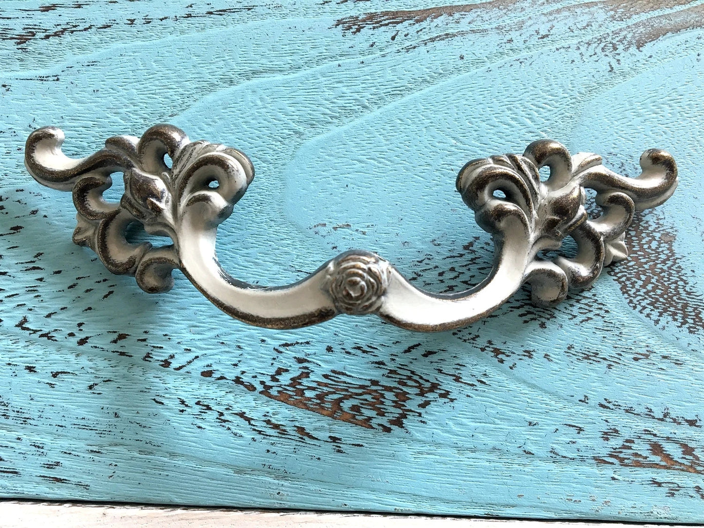 3.25" Drawer Pulls Handles Dresser Pull Vanity Handle, Antique Bronze Distressed White