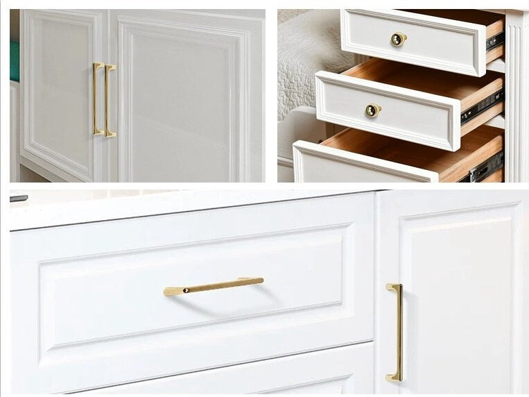 Polished Gold Cabinet Pulls, MCM Wardrobe Handles, Kitchen Hardware