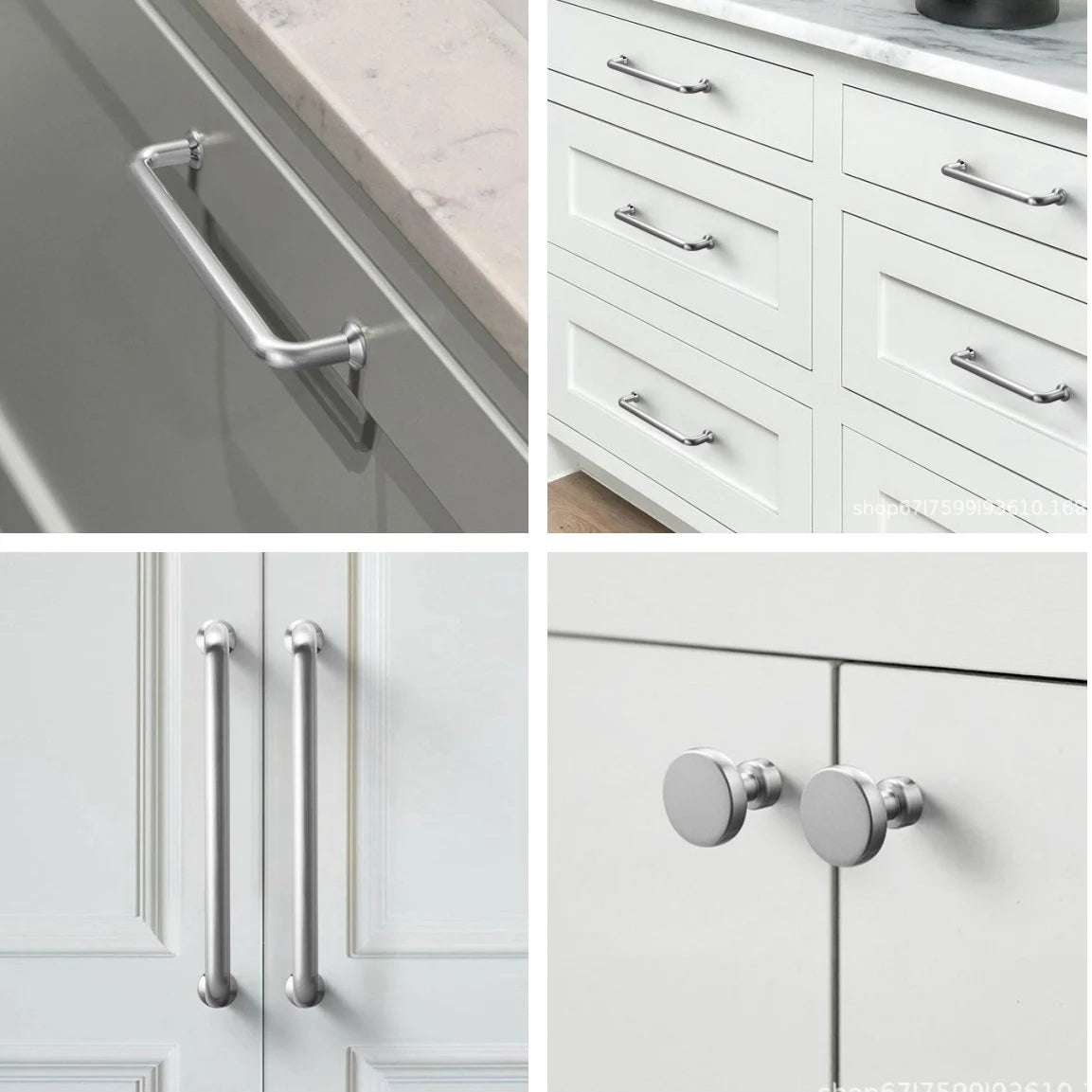 Brushed Nickel Cabinet Pull, Wire Drawer Handle, Modern Minimalist Kitchen Hardware