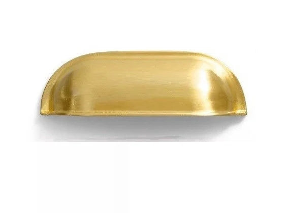 2.5" 3" Centers Brass Cup Drawer Pulls, Polished Gold Chrome Matte Black, 64 76 mm Centers