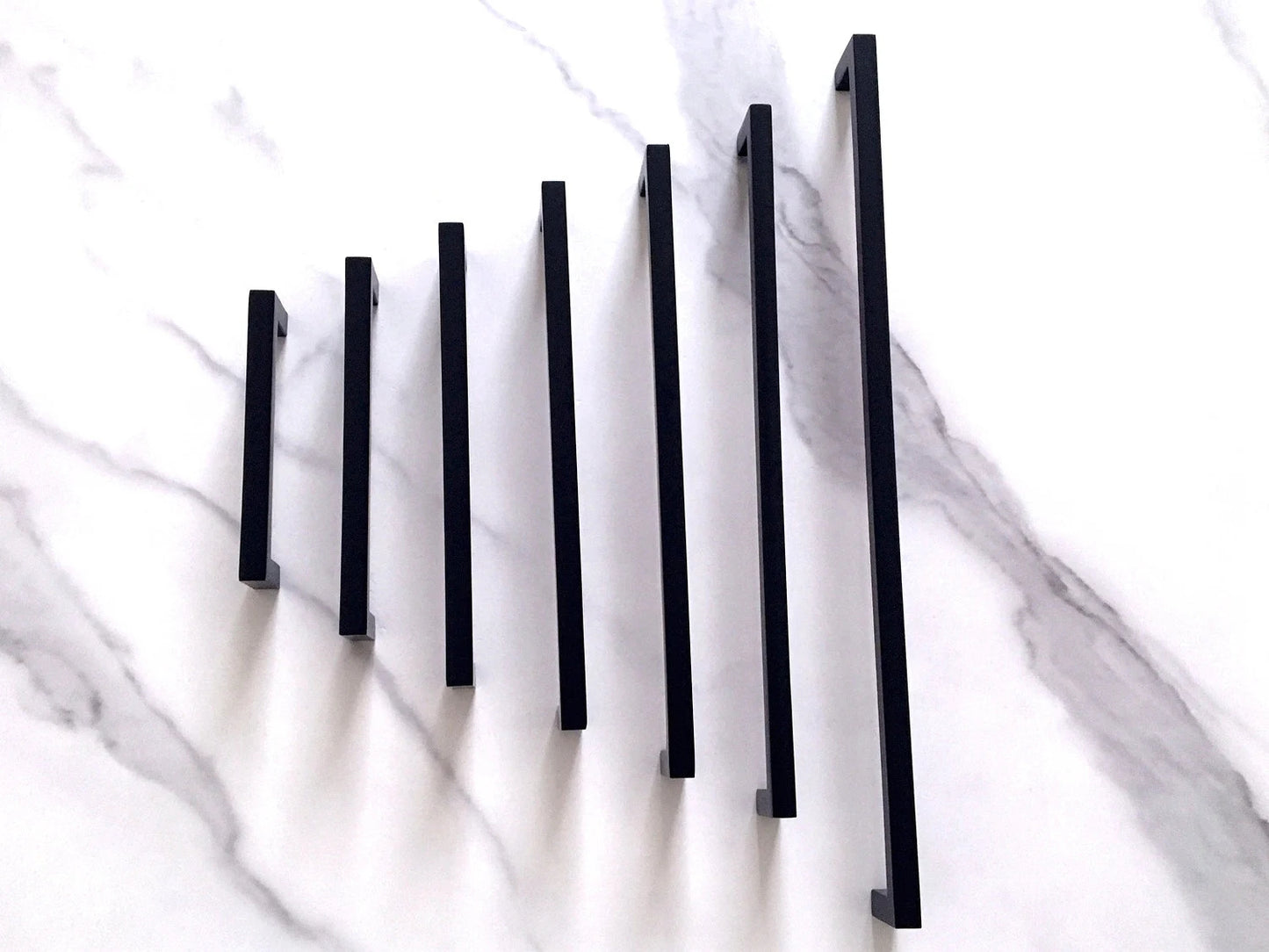 Black Cabinet Pulls Square Drawer Handles Kitchen Lynns Hardware
