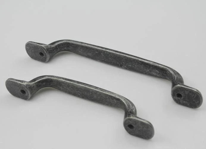 Antique Pewter Cabinet Pull Handles Vintage Look - 3.75" 5" Holes