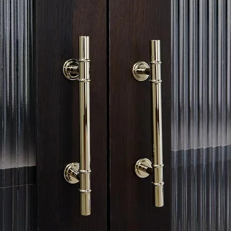 3.75" 5" Polished Gold Brass Cabinet Bar Handle, T Shaped Drawer Knob, Scandi Vanity Pull