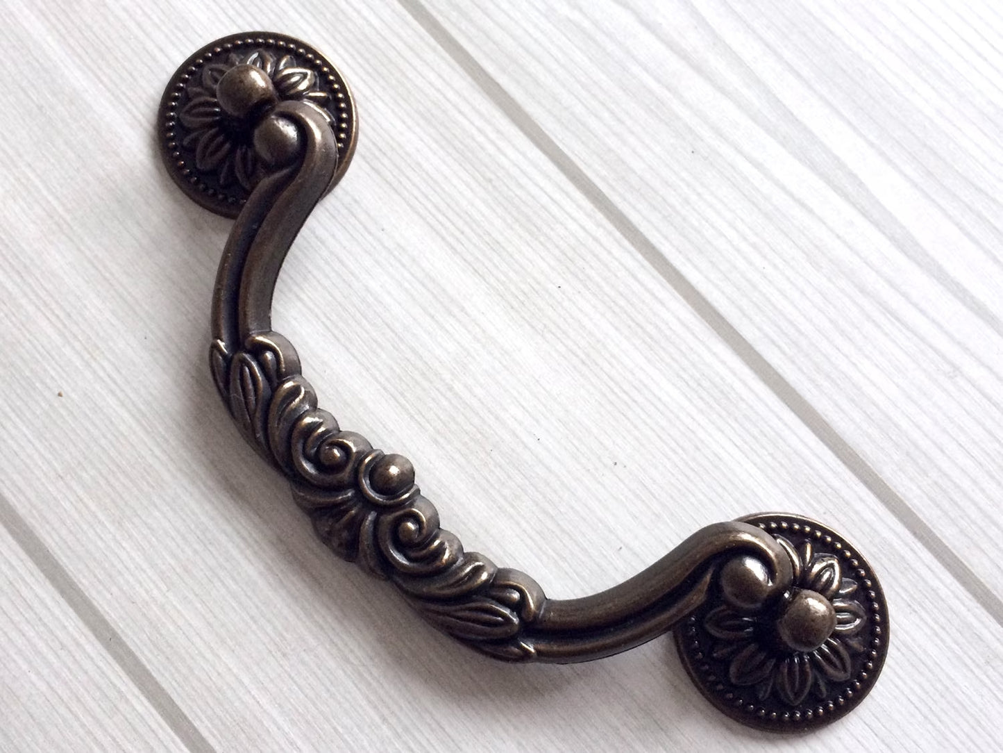 3.75" 5" Vintage Style Bail Drawer Pulls Drop Handle Dark Antique Brass
