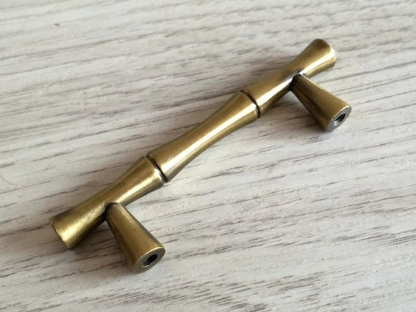 2.5" 3.75" 5" Bamboo Drawer Pull Cabinet Handle Brushed Bronze