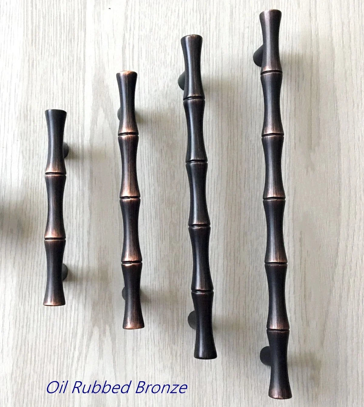 Bamboo Cabinet Pulls and Drawer Knobs, Gold Nickel Bronze Silver Pewter, Kitchen Hardware