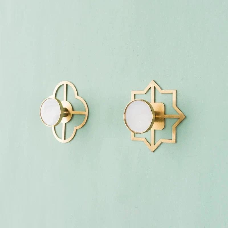 Brass Back Plate for Drawer Knobs, Clover Octagon