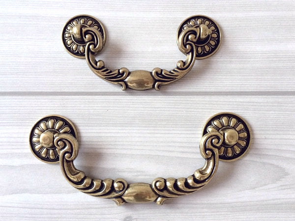 3.5" 4.75" Vintage Style Bail Drawer Pulls Drop Handle Antique Bronze