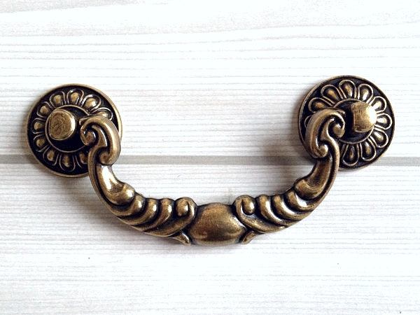 3.5" 4.75" Vintage Style Bail Drawer Pulls Drop Handle Antique Bronze