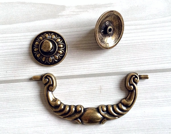 3.5" 4.75" Vintage Style Bail Drawer Pulls Drop Handle Antique Bronze