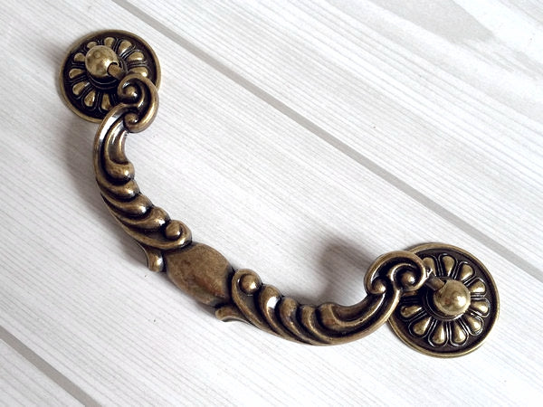 3.5" 4.75" Vintage Style Bail Drawer Pulls Drop Handle Antique Bronze