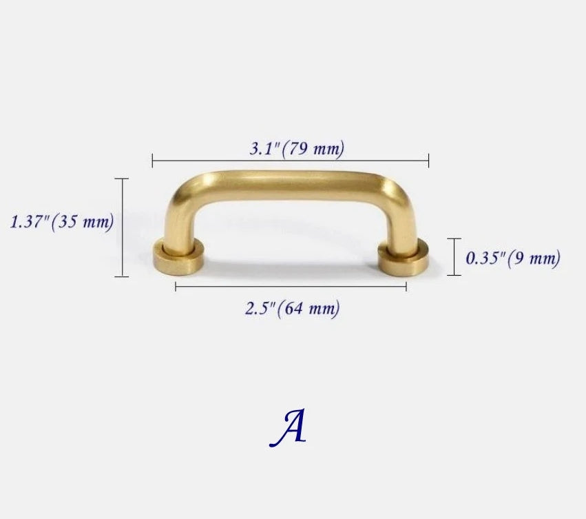 Brushed Brass D Cabinet Pulls, Kitchen Hardware