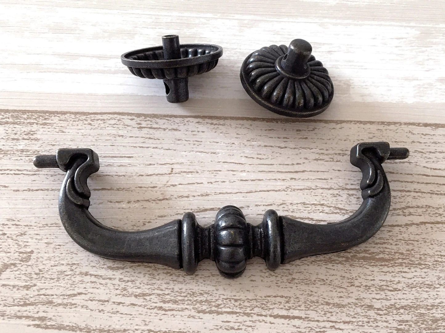 4 1/2" Vintage Style Antique Black Bail Drawer Pull | Kitchen Cabinet Knob