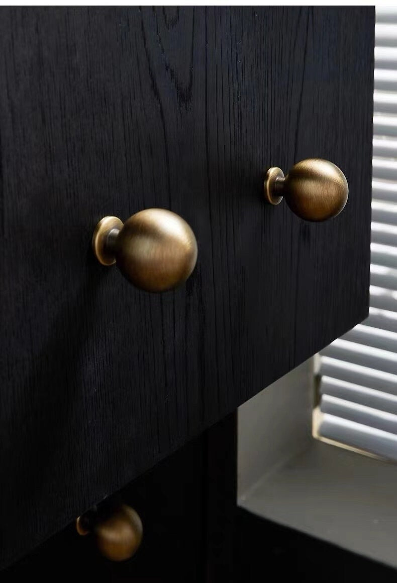 Bronze Ball Drawer Pull, Solid Brass, Kitchen Cabinet Hardware