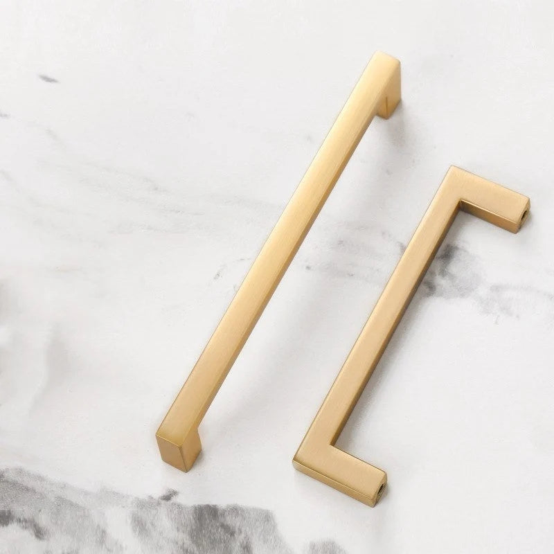 Mid Century Modern Gold Cabinet Handles, Drawer Pulls, Kitchen Hardware
