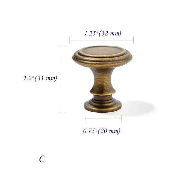3.75" 5" Solid Brass Cabinet Handles in Antique Bronze, Retro Kitchen Hardware