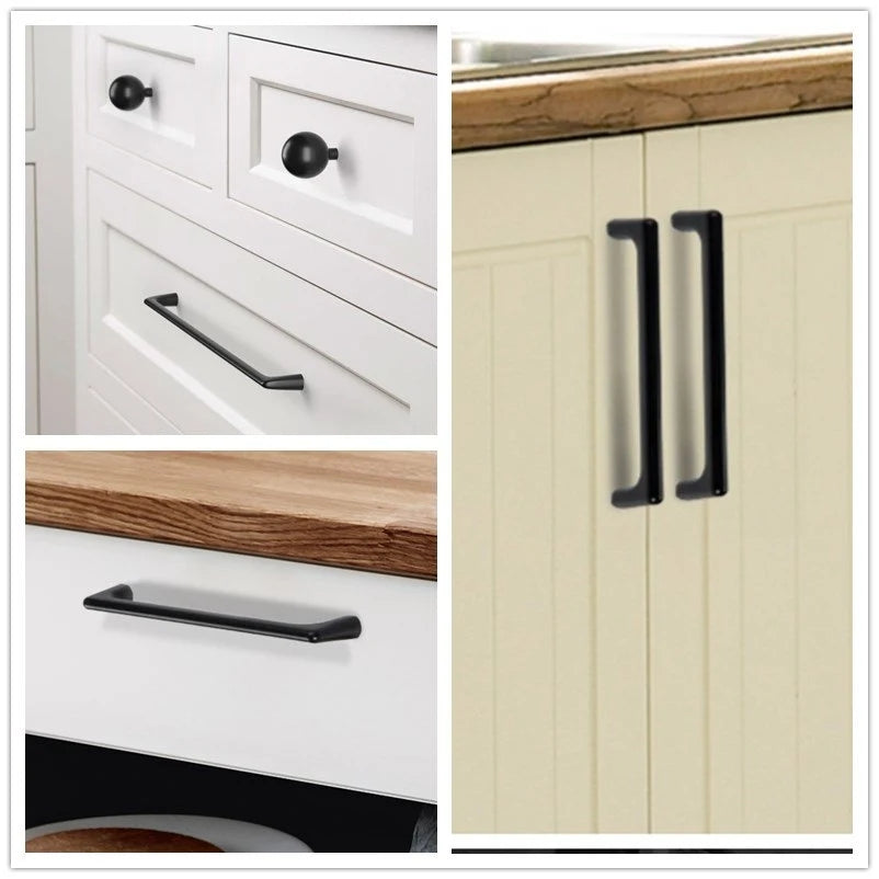 Black Cabinet Pulls and Knobs, Minimalism Kitchen Hardware