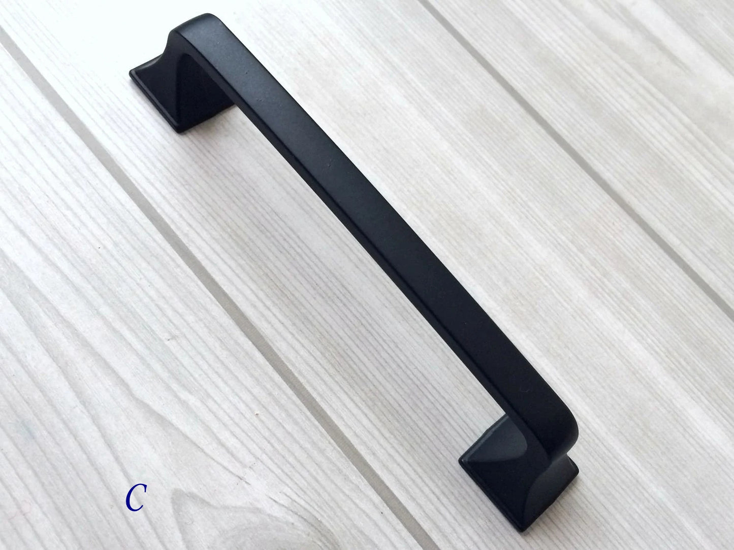 Black Cabinet Pulls, Square Knobs, Minimalist Kitchen Hardware