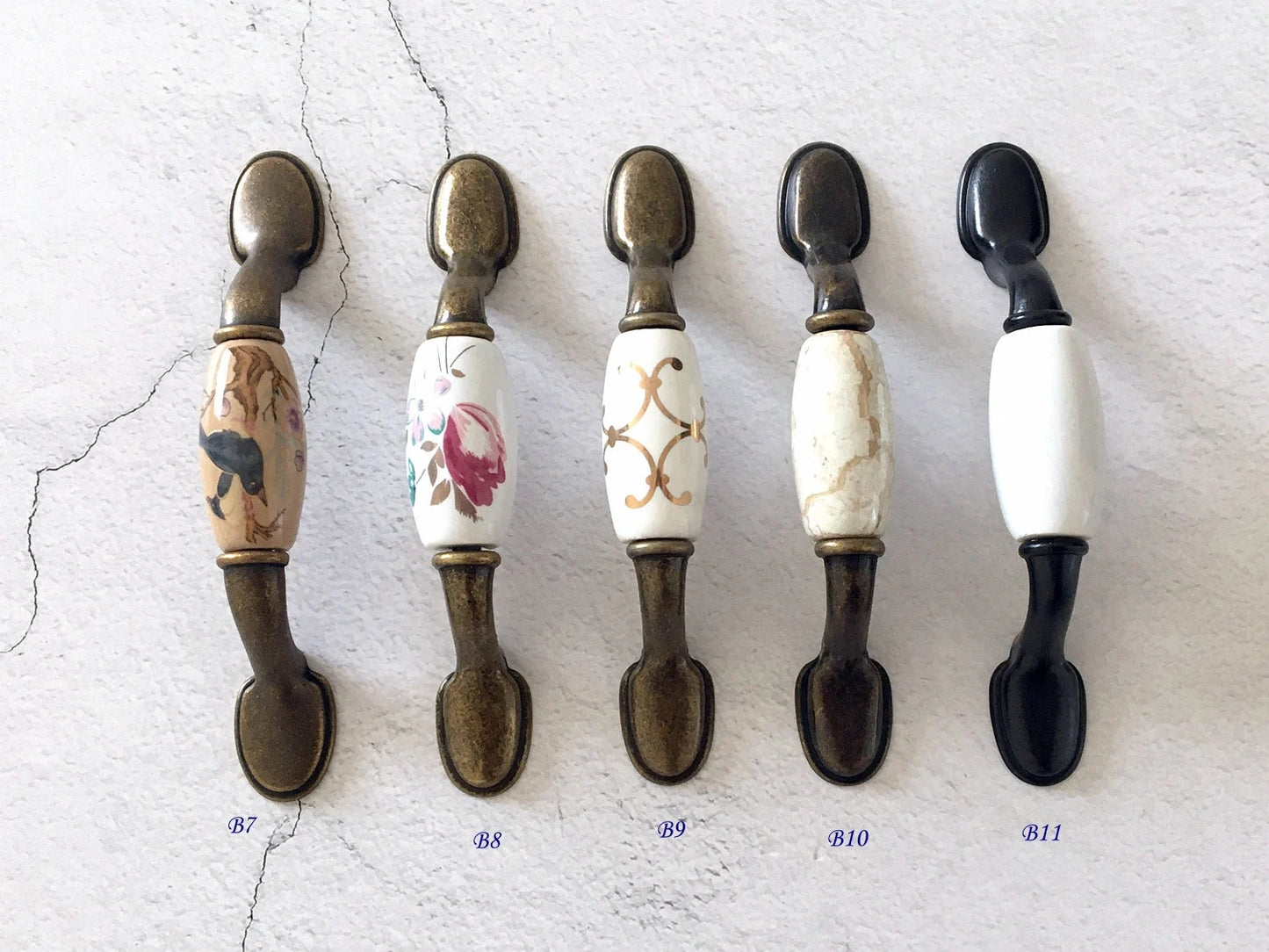 3" Centers Drawer Pulls, Cabinet Handle Hardware, 76 mm Holes, Ceramic