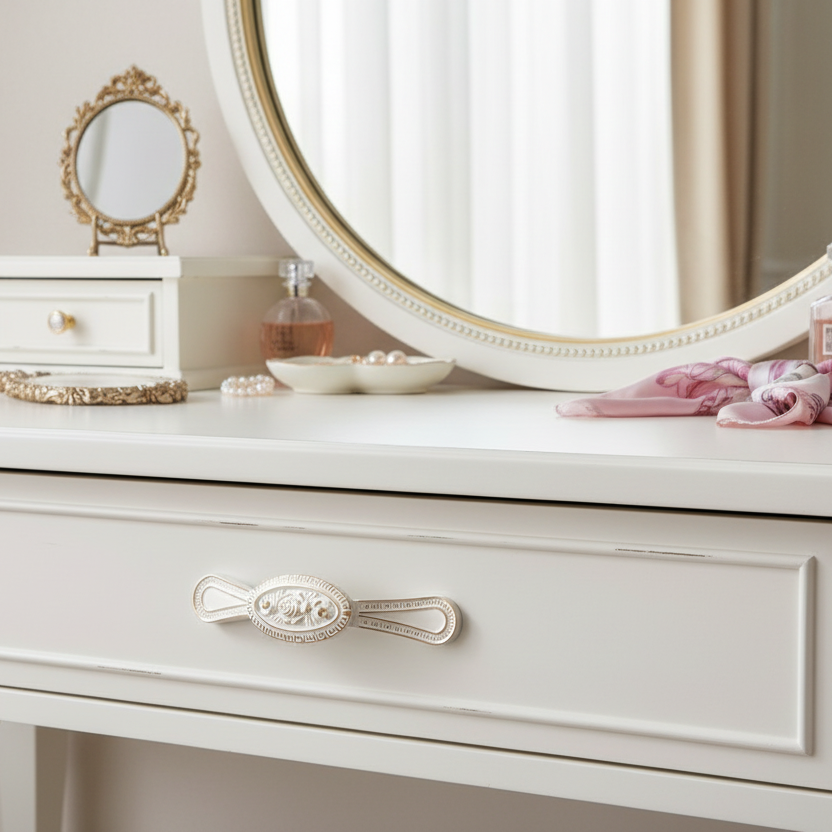 2.5" 3.75" 5" Creamy White Cabinet Handle, Zinc Alloy - LynnsHardware