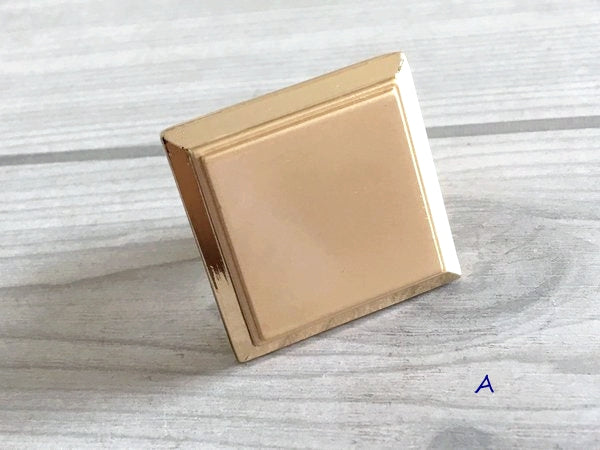 Gold Cabinet Pulls, Square Drawer Knobs, Kitchen Hardware, 3.75" 5" Centers