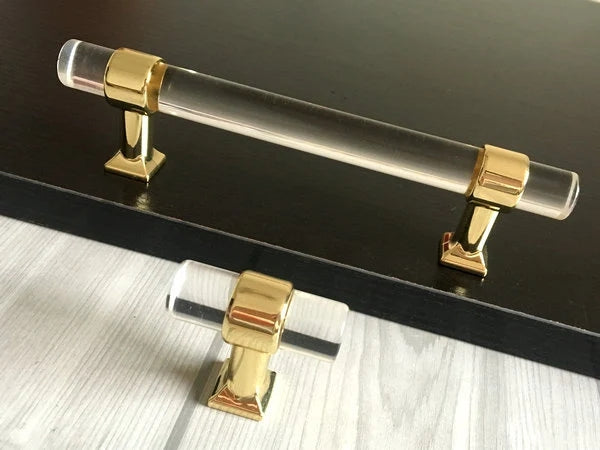 4" 4.25" 4.5" 4.75" Centers, Acrylic Drawer Pull Handles, Lucite Cabinet Hardware