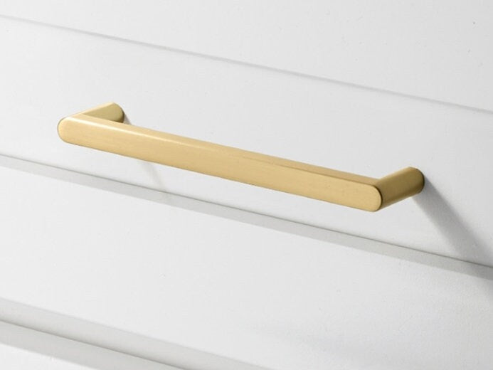 Cabinet Pulls, Drawer Handles, Sleek Modern Kitchen Hardware, Brushed Gold and Nickel