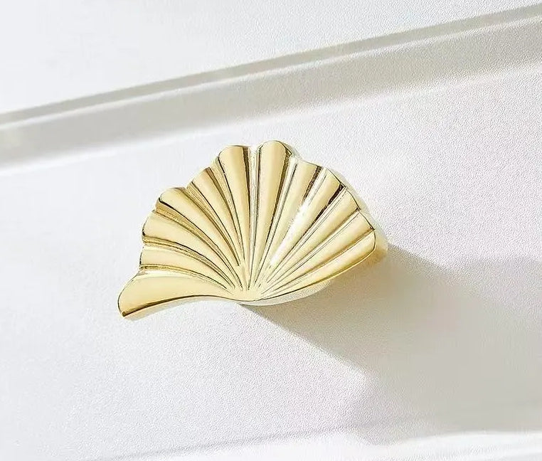 Brass Sunburst Half Circle Drawer Pulls w. Matching Knobs, Contemporary Kitchen Hardware