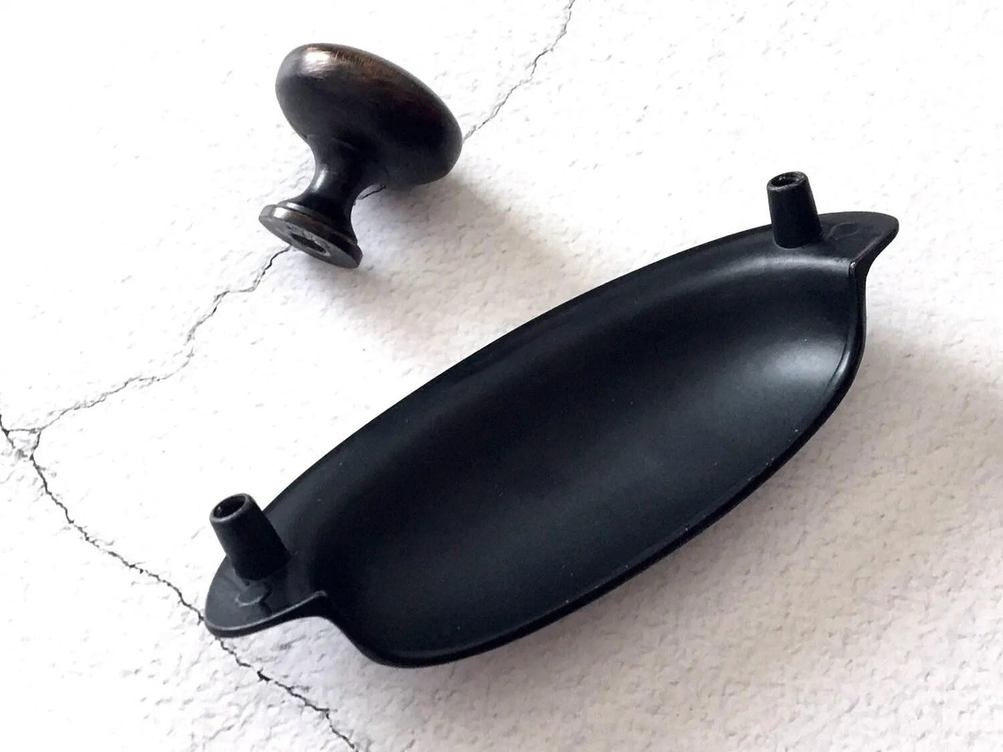 3.5" Centers Cup Drawer Pulls, Retro Cabinet Hardware, Oil Rubbed Bronze