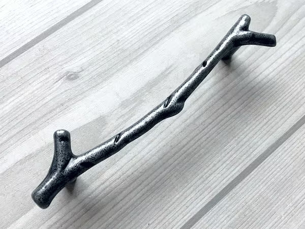 Branches Drawer Knob & Cabinet Pull, Black / Antique Pewter, 3.75" 5" C-C