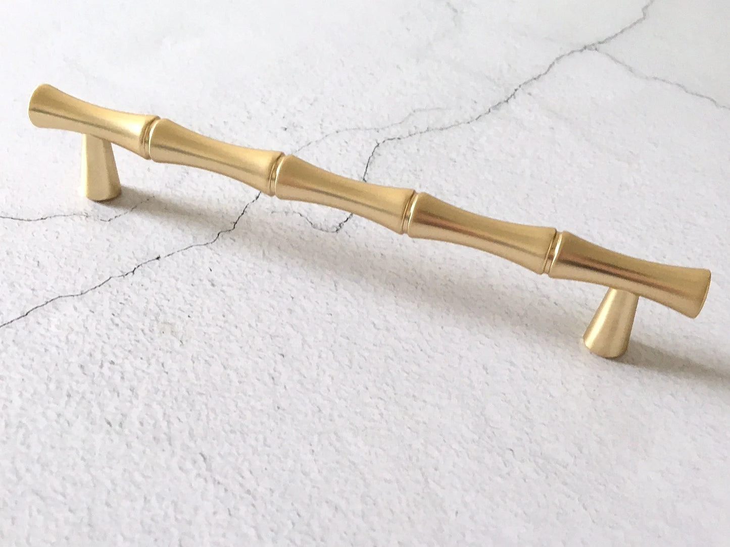 Gold Bamboo Knob Drawer Pulls Handles MCM Kitchen Hardware