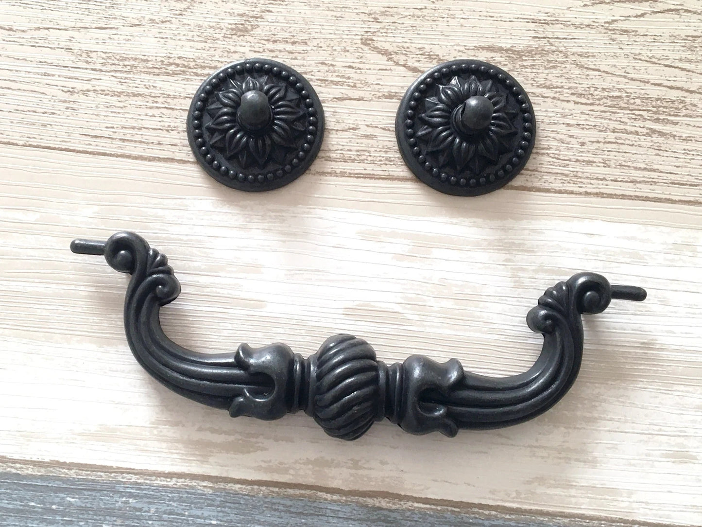 5.75" Vintage Style Bail Drawer Pull Handle Antique Bronze Black Drop Swing